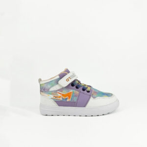 Amix Gökkuşağı Desenli Cırtlı ve Bağcıklı Çocuk Bot Ayakkabı