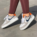 Nike Air Force 1 Low Gri Süet - Lacivert ve Turuncu Detaylı 2 1 3