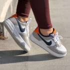 Nike Air Force 1 Low Gri Süet - Lacivert ve Turuncu Detaylı 4 3 2