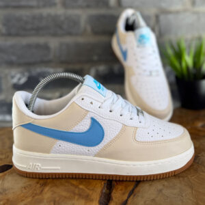 Nike Air Force 1 '07 - White & Light Blue Gum Sole Edition