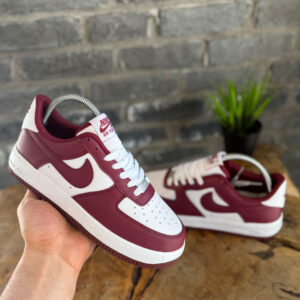 Nike Air Force 1 Low Bordo Beyaz - Retro Color Block Sneaker