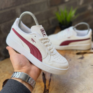 Puma Indoor Classic "White & Burgundy" - Minimalist Deri Sneaker