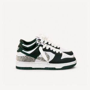 Anasayfa 11 Nike Dunk Low Custom Kristal Taş Detaylı Koyu Yeşil / Beyaz Sneaker