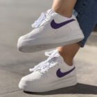 Nike Air Force 1 Low Dokulu Beyaz Unisex Deri Sneaker 2 1 34