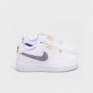 Nike Air Force 1 Custom Mor Taş Detaylı & Halat Bağcıklı Sneaker