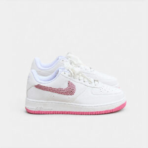 Custom Air Force 1 Pembe Taş İşlemeli Sneaker