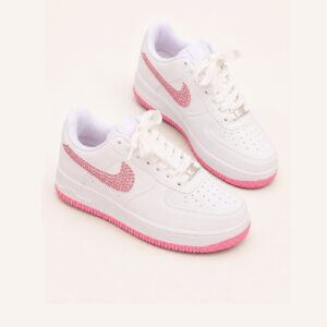 Anasayfa 3 Custom Air Force 1 Pembe Taş İşlemeli Sneaker