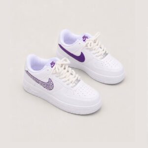 Anasayfa 5 Nike Air Force 1 Custom Mor Taş Detaylı & Halat Bağcıklı Sneaker