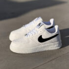 Nike Air Force 1 Low White Black Pütürlü Deri Unisex Sneaker 4 2 31
