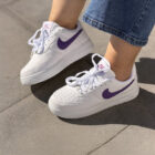 Nike Air Force 1 Low Dokulu Beyaz Unisex Deri Sneaker 3 2 36