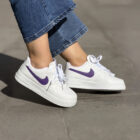 Nike Air Force 1 Low Dokulu Beyaz Unisex Deri Sneaker 4 3 35