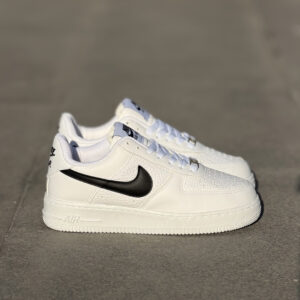 Nike Air Force 1 Low White Black Pütürlü Deri Unisex Sneaker