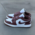 Air Jordan 1 Low White Bordeaux / Burgundy Unisex Deri Sneaker 5 1 3