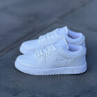 Air Jordan 1 Low All White Düz Beyaz Unisex Deri Sneaker 3 1 6