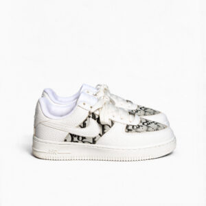 Nike Air Force 1 Low Custom Black Monogram Unisex Dokulu Sneaker