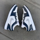 Air Jordan 1 Low Midnight Navy / Silver Swoosh Unisex Deri Sneaker 3 2 2