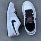 Air Jordan 1 Low Light Smoke Grey / Gym Red Unisex Deri Sneaker 4 2 5