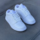 Air Jordan 1 Low All White Düz Beyaz Unisex Deri Sneaker 2 2 7