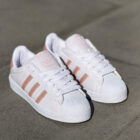 Adidas Originals Superstar Beyaz / Rose Gold Sneaker – Parlak Pembe Altın Çizgili Kadın Deri Spor Ayakkabı 2 20 1