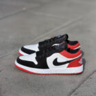 Air Jordan 1 Low White / Black / Gym Red Unisex Deri Sneaker 3 3 1