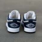 Air Jordan 1 Low Midnight Navy / Silver Swoosh Unisex Deri Sneaker 6 3 2