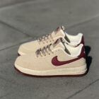 Nike Air Force 1 Low Beige Suede / Bordeaux Unisex Sneaker 3 3 kopya