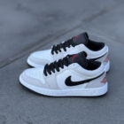 Air Jordan 1 Low Light Smoke Grey / Gym Red Unisex Deri Sneaker 3 4 5
