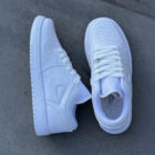Air Jordan 1 Low All White Düz Beyaz Unisex Deri Sneaker 5 4 7