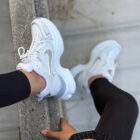 Nike Tech Hera Beyaz / Metalik Gümüş Sneaker – Yüksek Kalın Taban Y2K Kadın Spor Ayakkabı 4 43