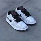 Air Jordan 1 Low Light Smoke Grey / Gym Red Unisex Deri Sneaker 2 5 3