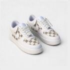 Nike Air Force 1 Low Custom Beige Damier Check Unisex Dokulu Sneaker 2 9