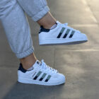 Adidas Originals Superstar Pastel Sneaker – Renkli Çizgili Beyaz Deri Kadın Spor Ayakkabı 1 25