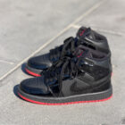 Air Jordan 1 Mid Black Patent / Gym Red Unisex Deri Sneaker 3 43 1