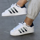 Adidas Originals Superstar Pastel Sneaker – Renkli Çizgili Beyaz Deri Kadın Spor Ayakkabı 3 superstar beyaz 6
